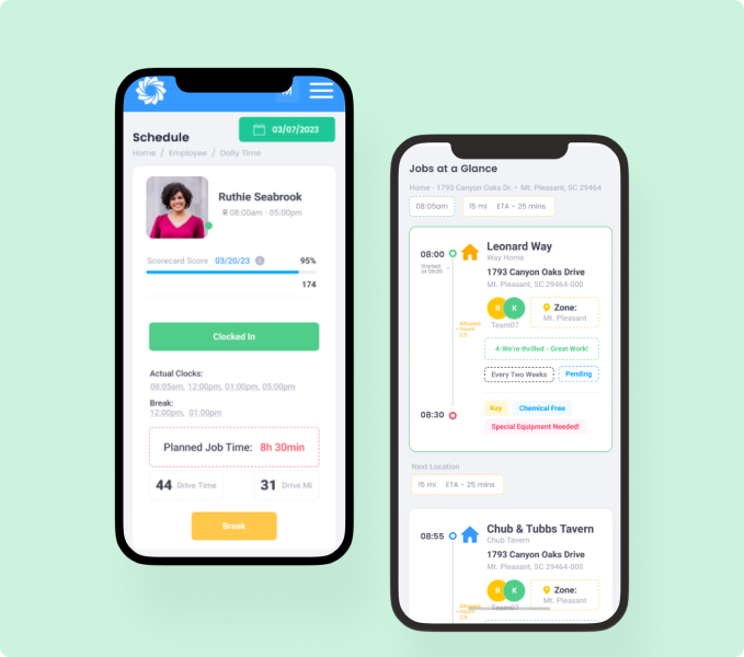 Maid Central — mobile app screens